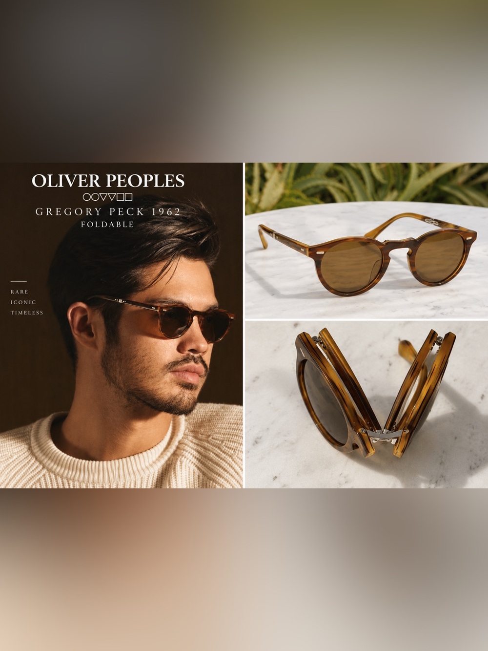 RARE: Oliver Peoples Gregory Peck 1962 Special Edition Foldable Sunglasses